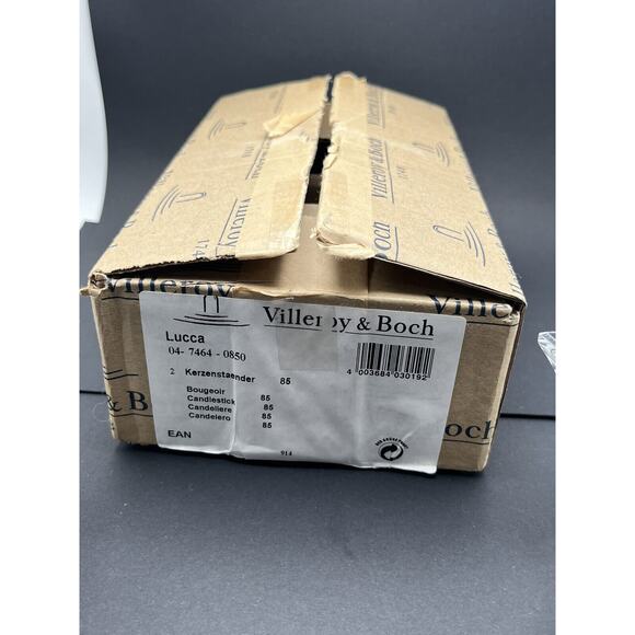 2 Vtg Villeroy & Boch Germany Lg Glass Star Votive Candle Holders Lucca 4.75" - Picture 6 of 16